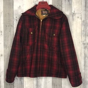 Vintage Red Plaid Woolrich Hunting Jacket Sz 42